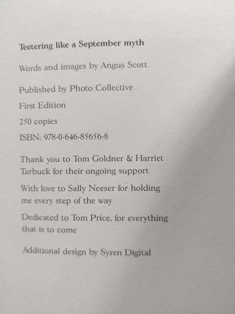 Teetering like a September myth - Setanta Books