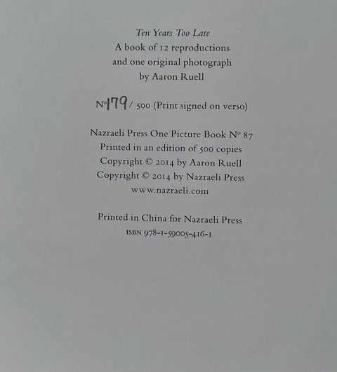 Ten Years Too Late (One Picture Book) - Setanta Books
