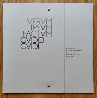 The cover of Verum Ipsum Factum by Guido Guidi. Envelope design in white.