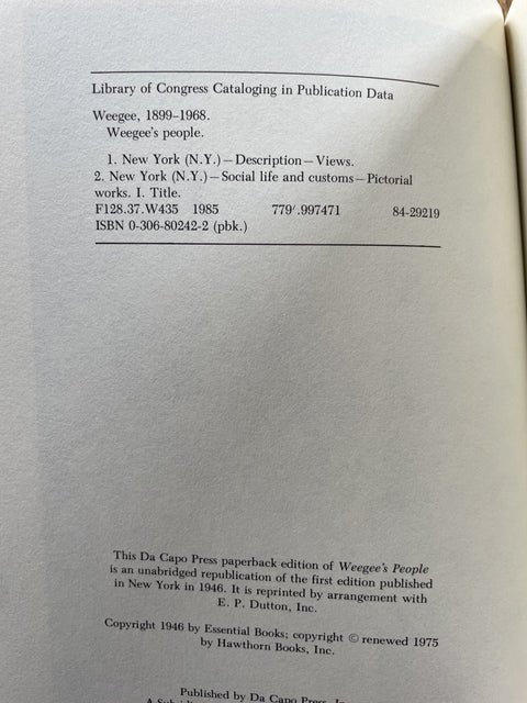 Weegee's People - Setanta Books