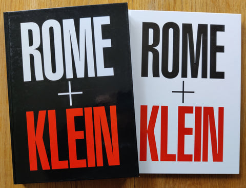 The photobook covers of Rome by William Klein. In hardcover black and white.